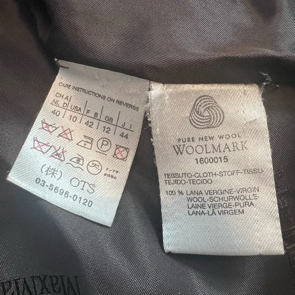 MAX MARA BROWN WOOL THREE BUTTON COAT - Picture 9 of 9